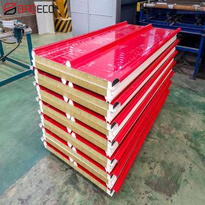 Eco-friendly ISO Outlets Fireproof PU Hot-selling Rockwool Roof Panel