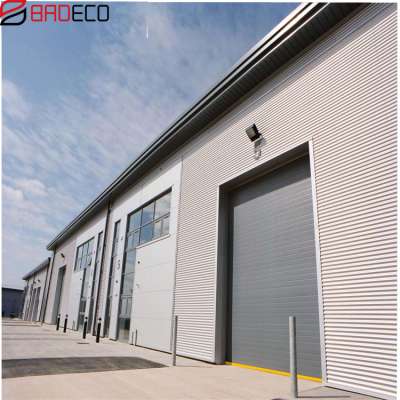 Sectional standard lift industrial door with visual window